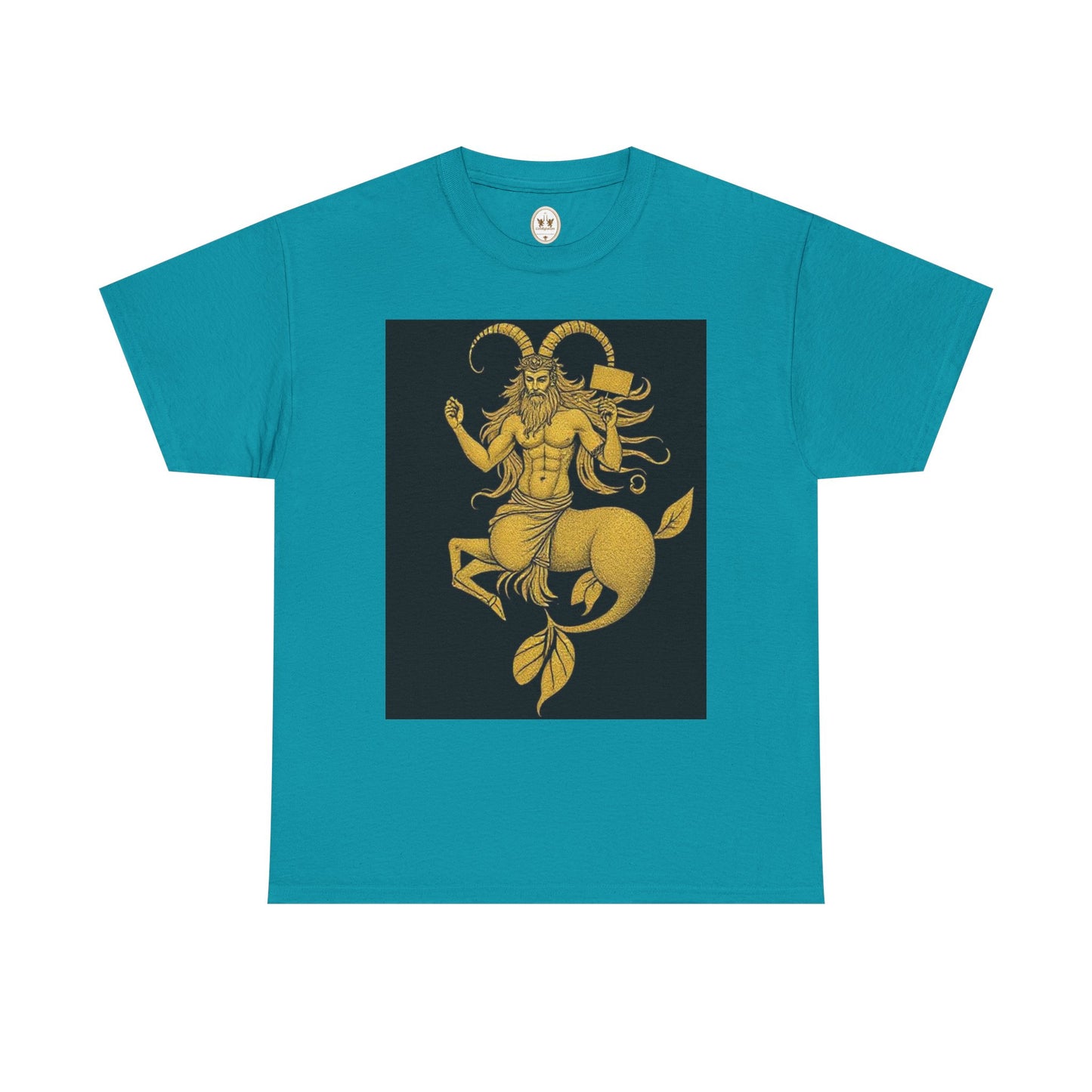 Unisex Heavy Cotton T-Shirt, Capricorn God, Zodiac Design