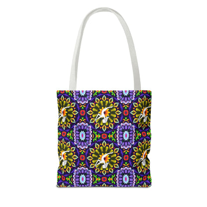 Tote Bag (AOP), Sagittarius, Zodiac v2, Flower Pattern