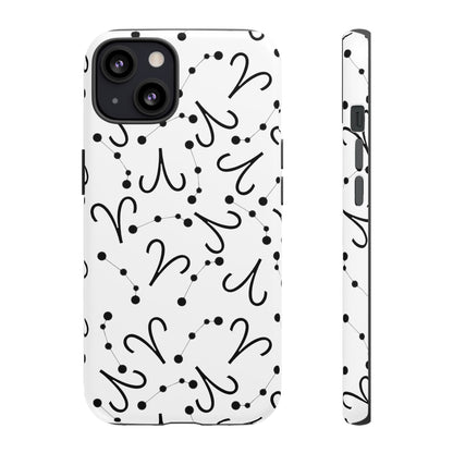 Tough Cases with the Aries Zodiac sign for iPhone, Samsung Galaxy, and Google Pixel devices