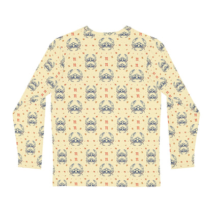 Men's Long Sleeve Shirt, (AOP), Cancer, Zodiac, Pattern