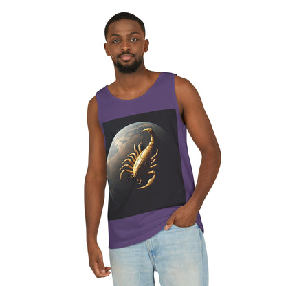 Unisex Garment-Dyed, Tank Top, Scorpio Design, Planet Symbol v1, 100% US cotton