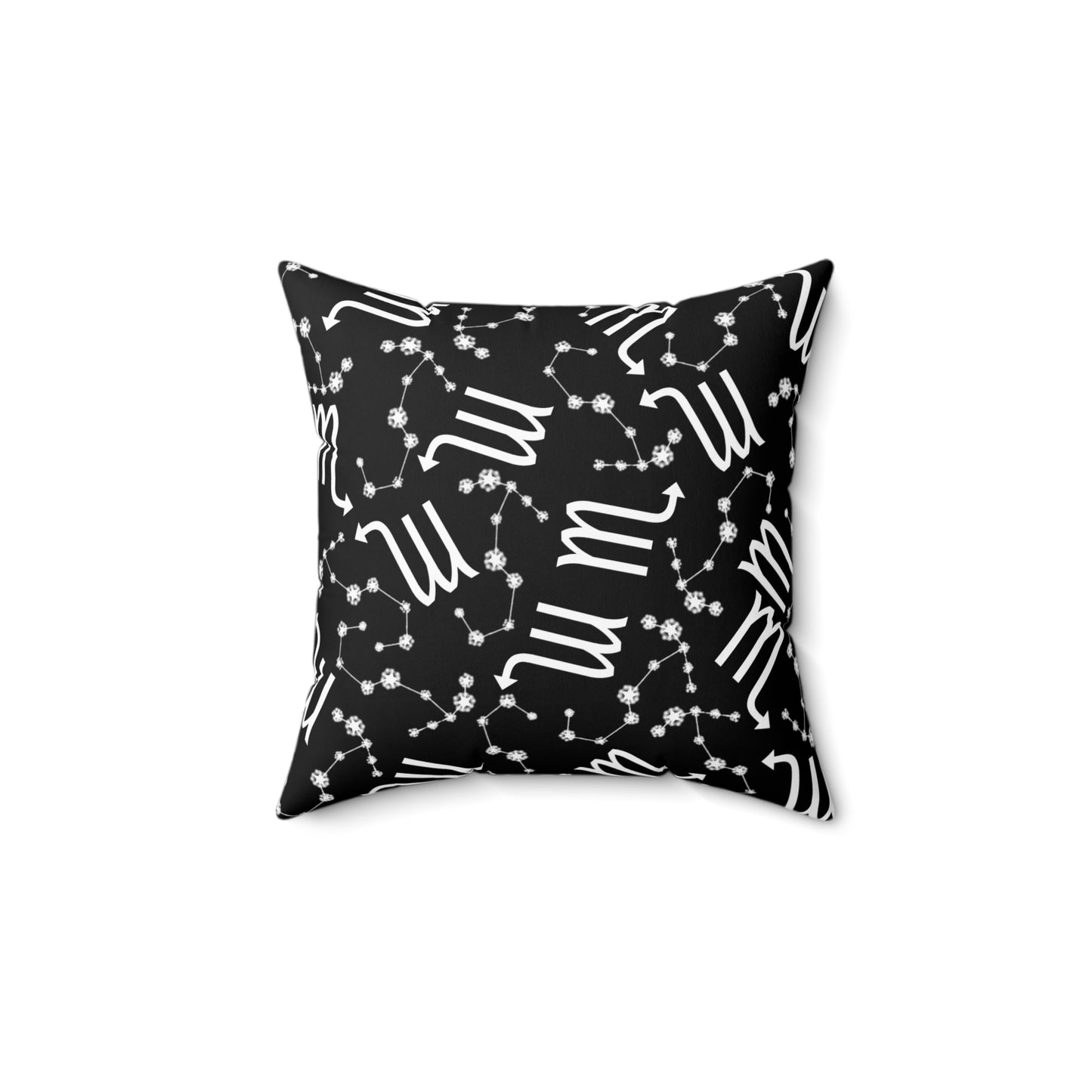 Zodiac Spun Polyester Square Pillow Scorpio Zodiac Sign Black Pillow