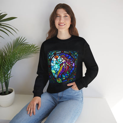 Unisex Heavy Blend™ Crewneck Sweatshirt, Glass, Aquarius Zodiac Design