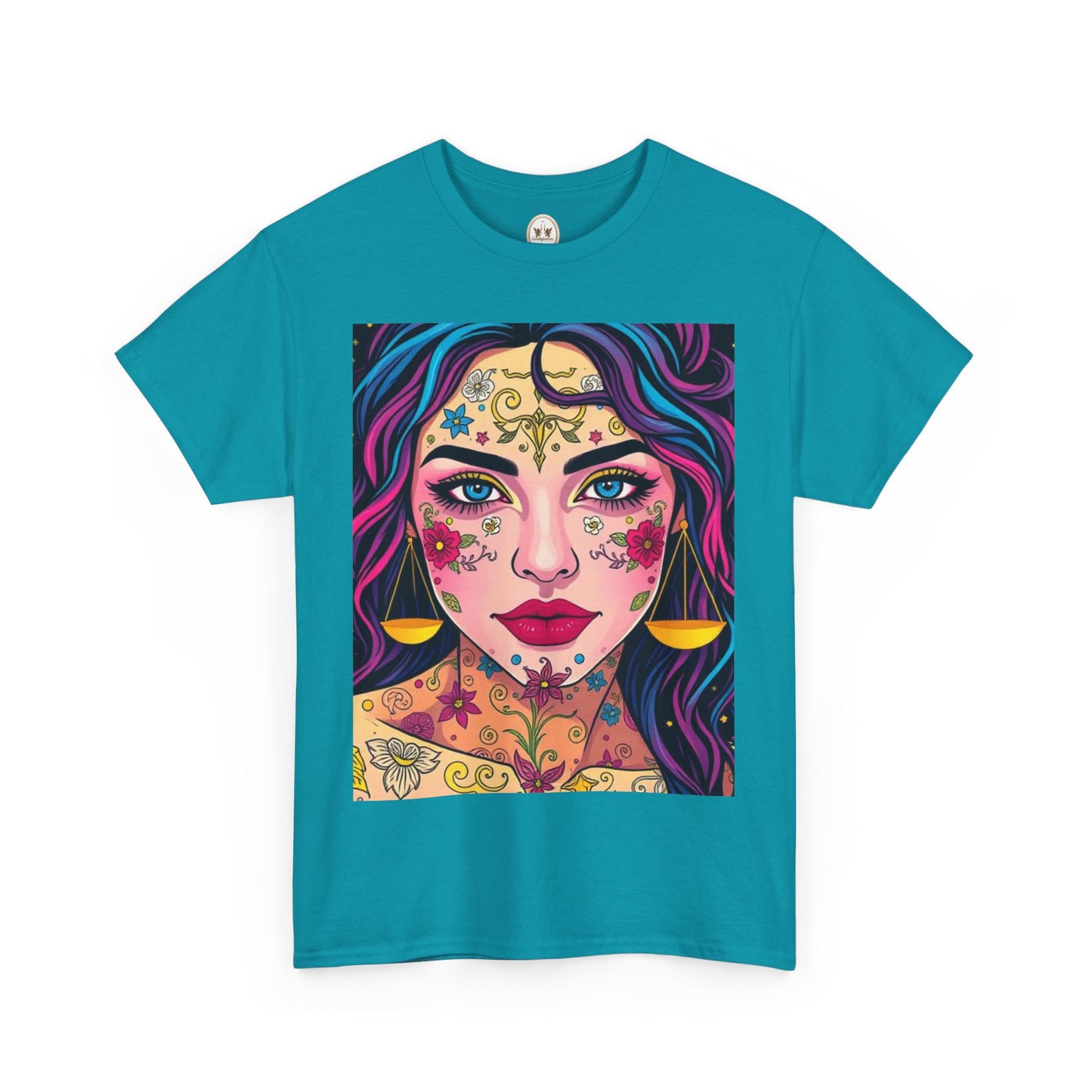 Unisex Heavy Cotton T-Shirt, Libra, Zodiac v4, Sexy Art