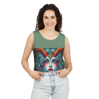 Unisex Garment-Dyed, Tank Top, Capricorn, Pop Art v1, 100% US cotton