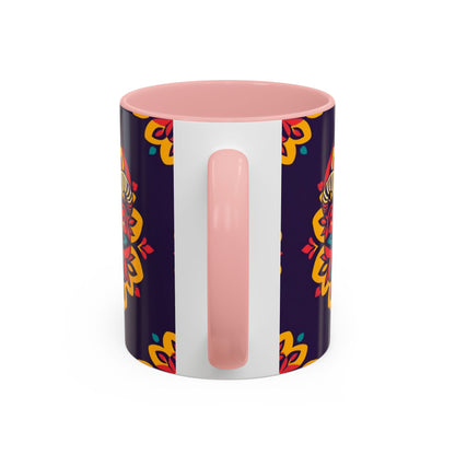 Accent Coffee Mug, Taurus, Zodiac v4. Flower Pattern, (11, 15oz)