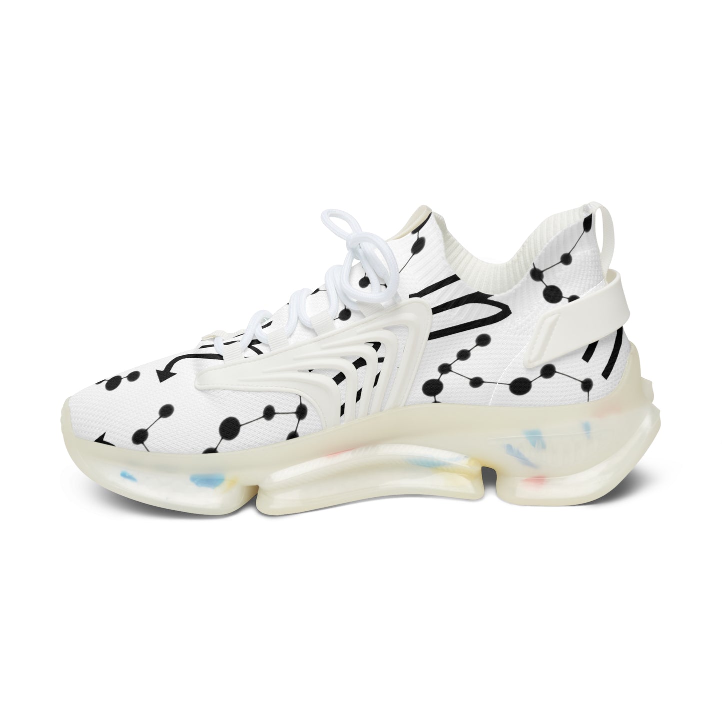 Women's Mesh Sneakers, Constellation & Symbol, Scorpio Zodiac Sign, AOP