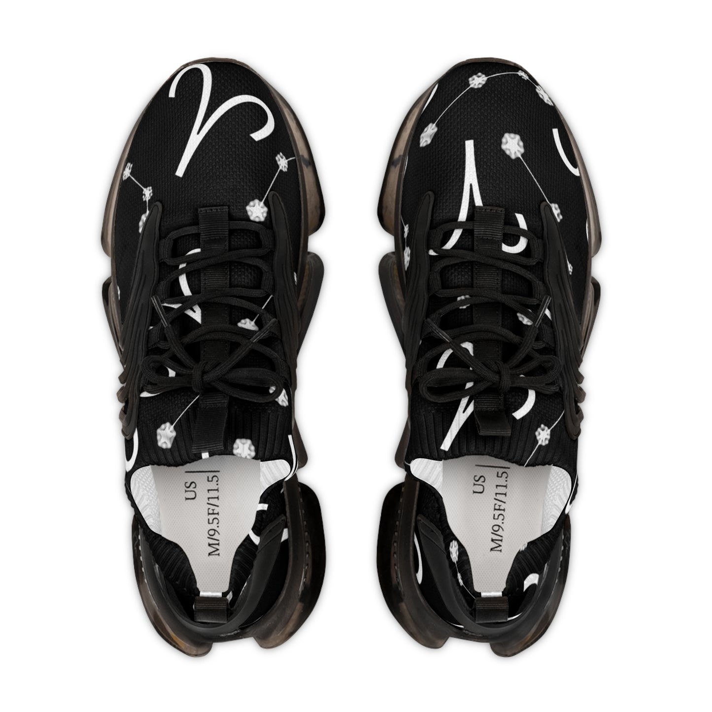 Men's Mesh Sneakers, Aries Zodiac Sign, AOP, Black