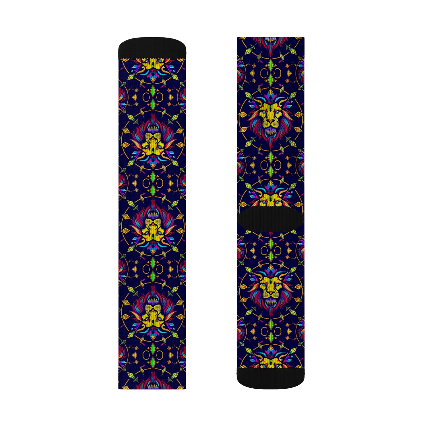 Sublimation Socks, Leo, Zodiac v3, Jewel Pattern