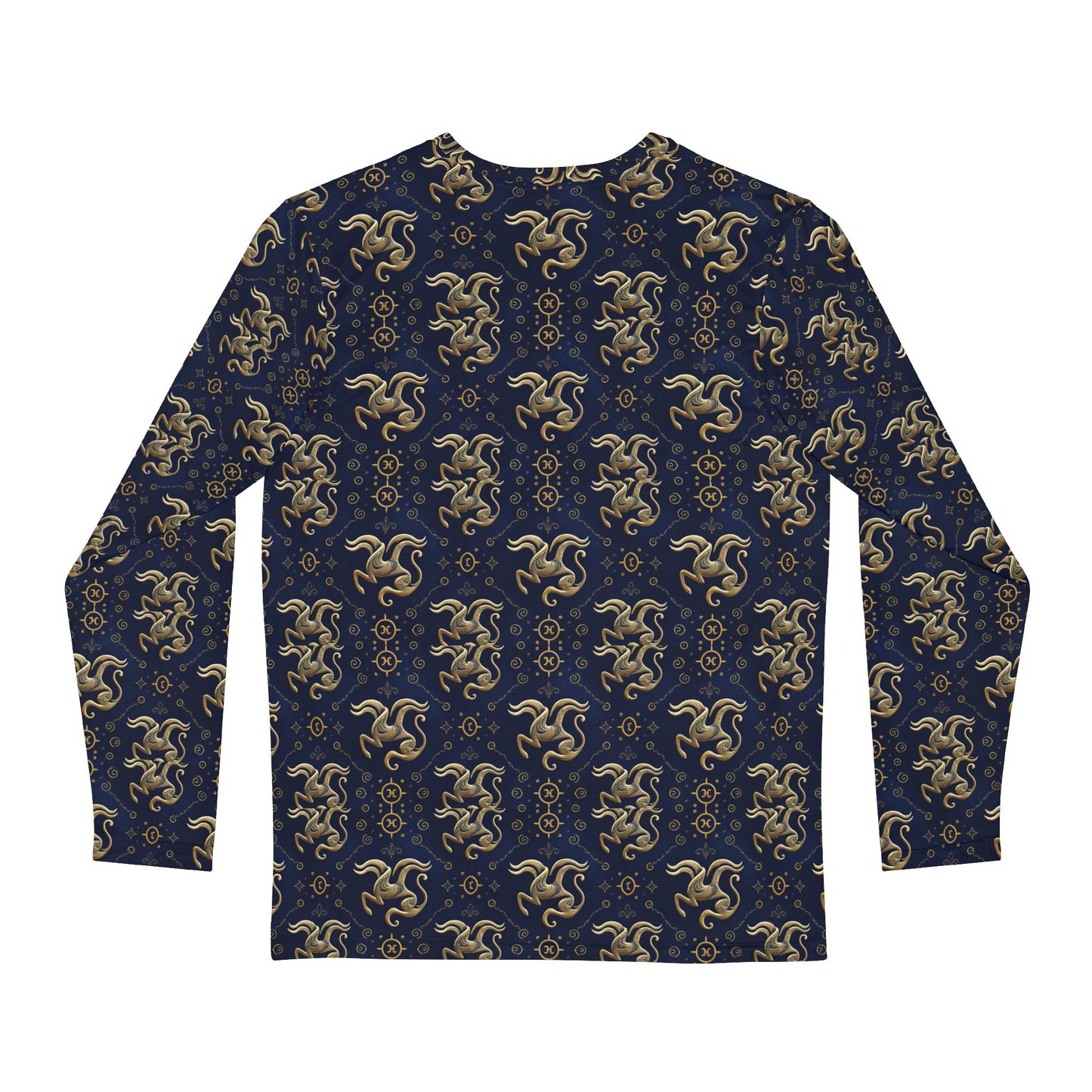 Men's Long Sleeve Shirt, (AOP), Aquarius, Zodiac v1, Pattern
