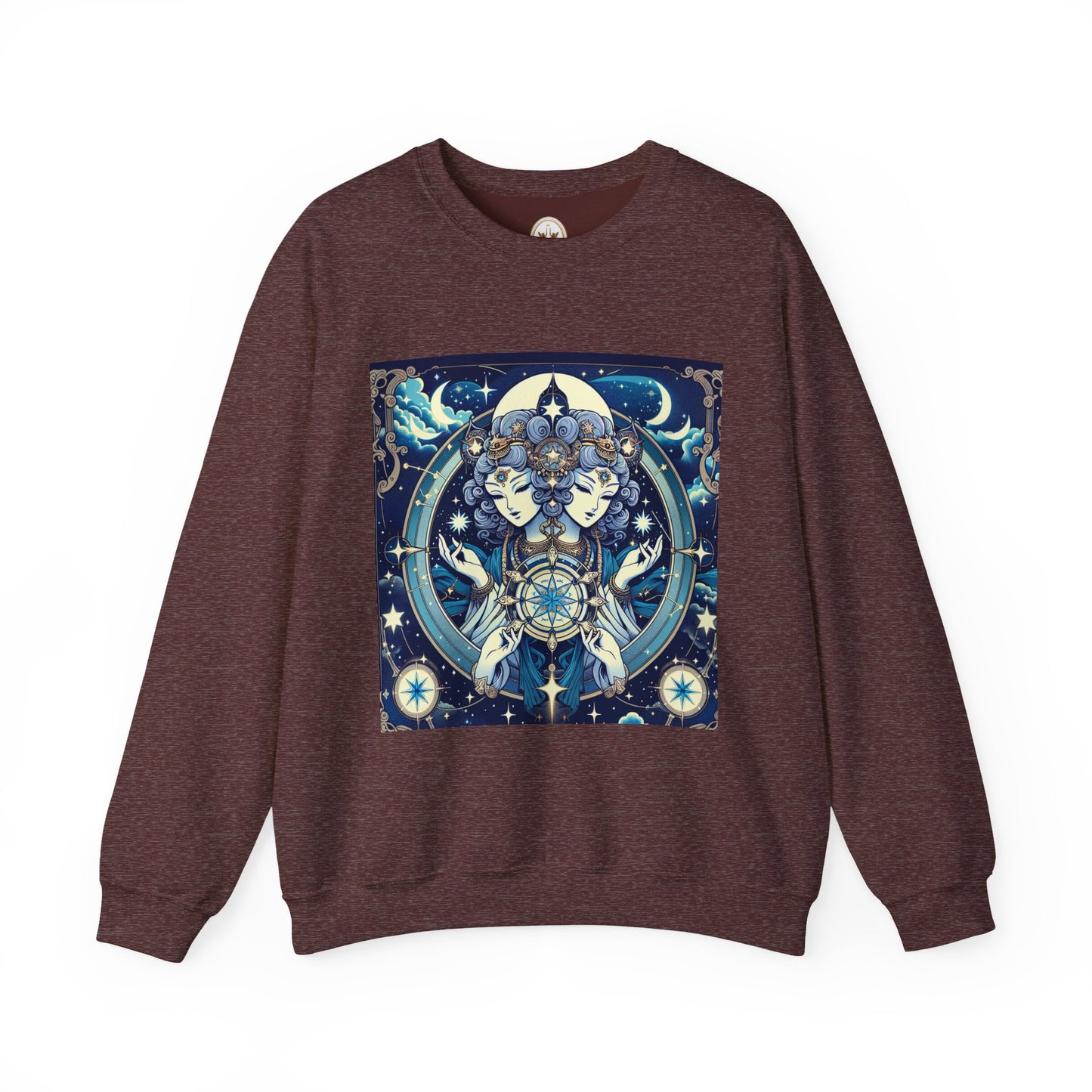 Unisex Heavy Blend™ Crewneck Sweatshirt,Twin Body, Gemini Zodiac Design