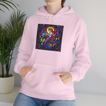 Unisex Heavy Blend™ Hooded Sweatshirt with glass Aquarius zodiac design