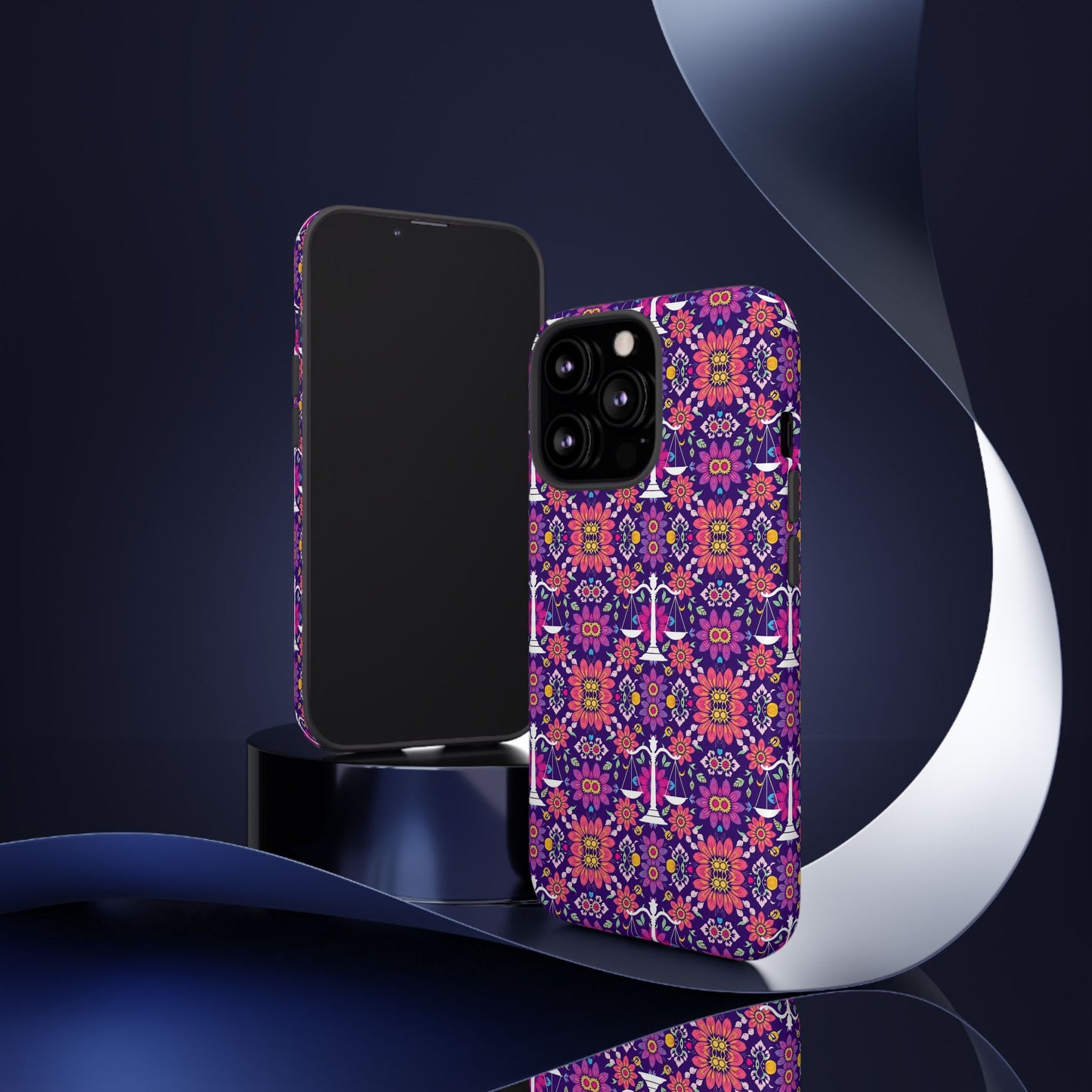 Tough Cases, Libra, Zodiac v4, Flower Pattern