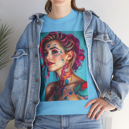 Unisex Heavy Cotton T-Shirt, Pisces, Zodiac v3, Sexy Art