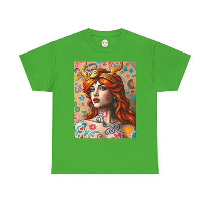 Unisex Heavy Cotton T-Shirt, Virgo, Zodiac v1, Sexy Art