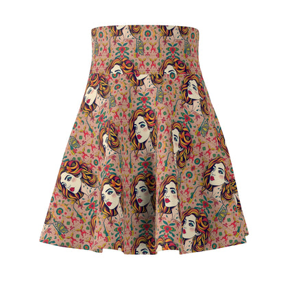 Women's Skater Skirt, (AOP), Virgo, Zodiac, Sexy Pattern