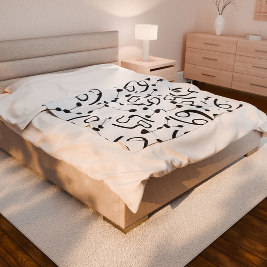 Velveteen Plush Blanket, Cancer Zodiac Sign, Constellation & Symbol, White, 100% polyester
