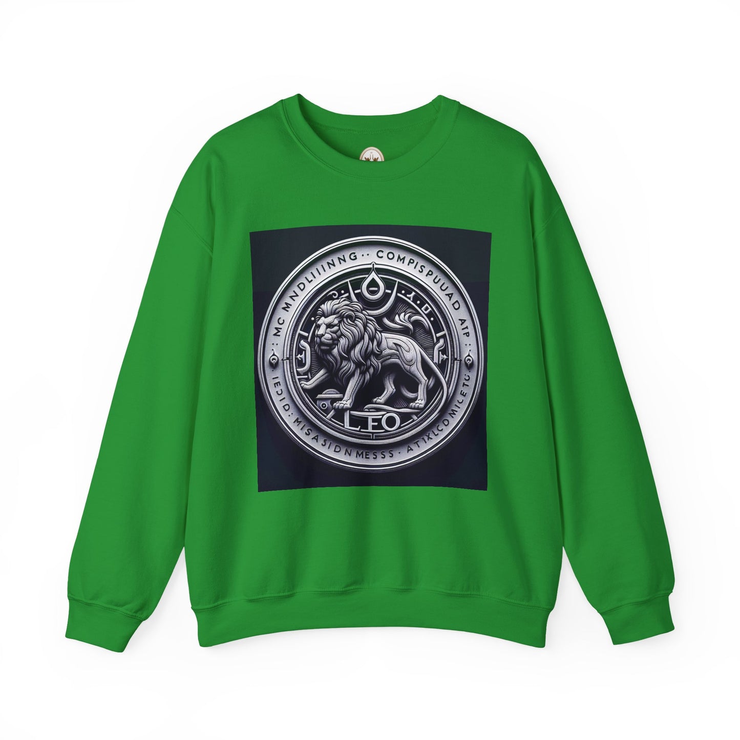 Unisex Heavy Blend™ Crewneck Sweatshirt, Lion Coin, Leo Zodiac Design
