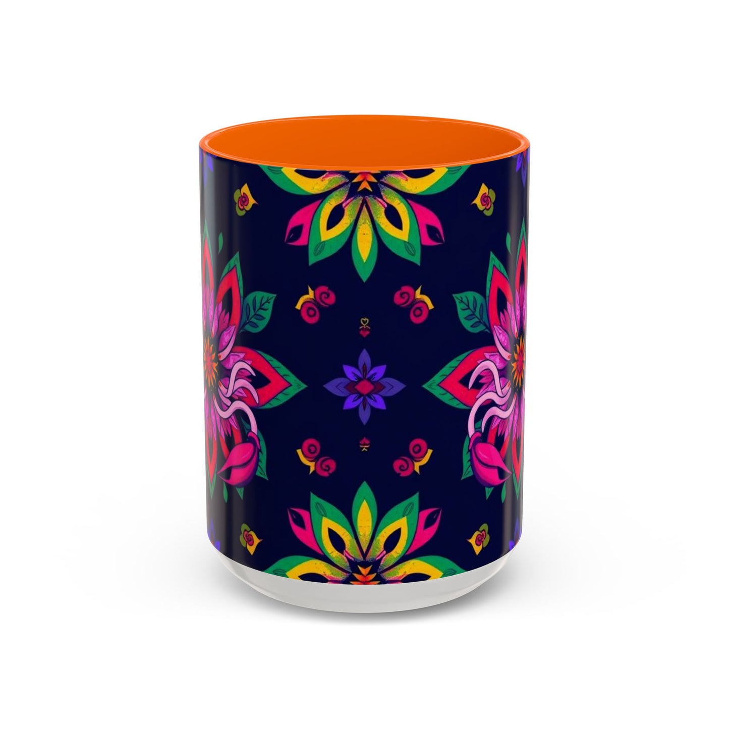 Accent Coffee Mug, Scorpio, Zodiac v4. Flower Pattern, (11, 15oz)