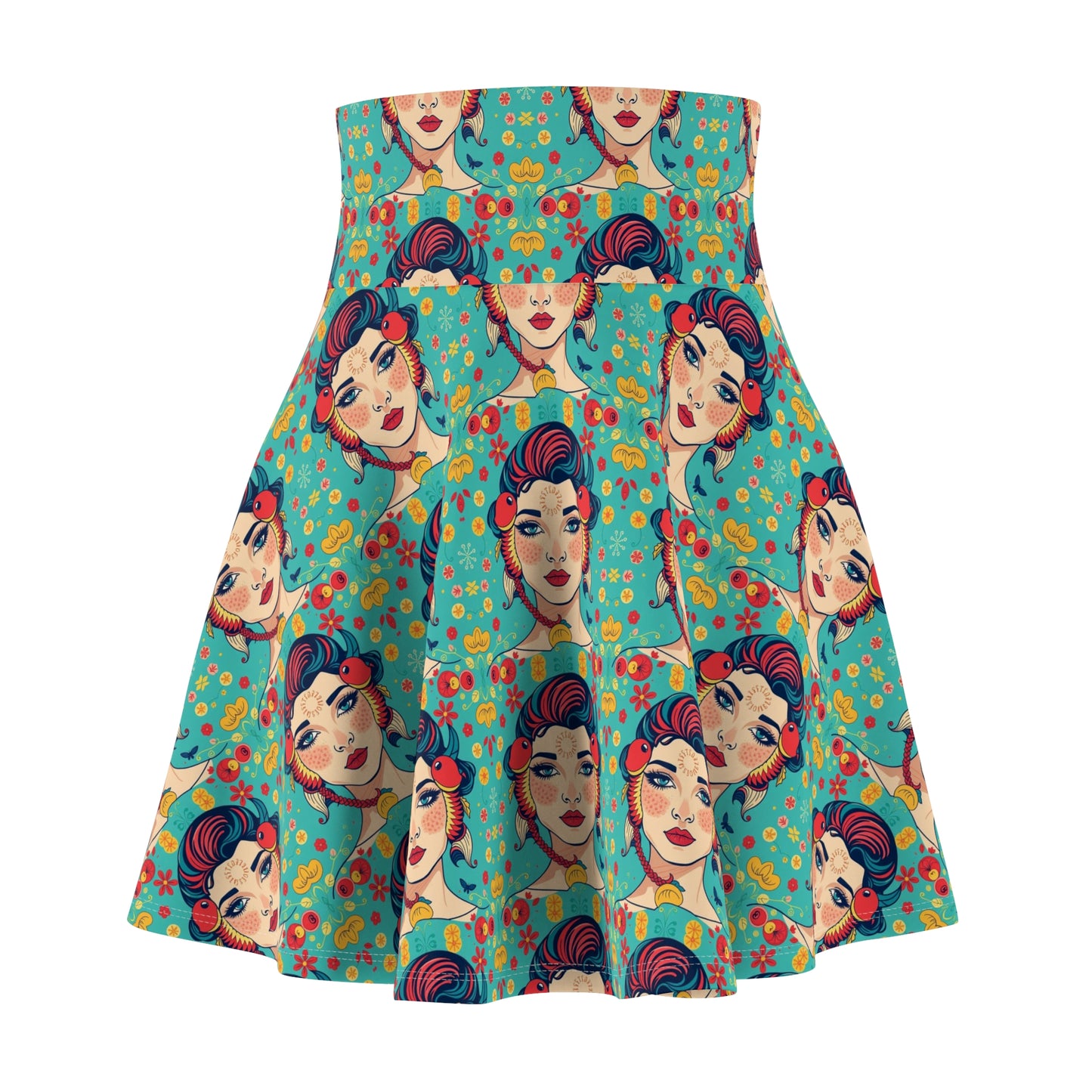 Women's Skater Skirt, (AOP), Pisces, Zodiac, Sexy Pattern