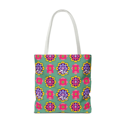 Tote Bag, (AOP), Sagittarius, Zodiac v4, Flower Pattern