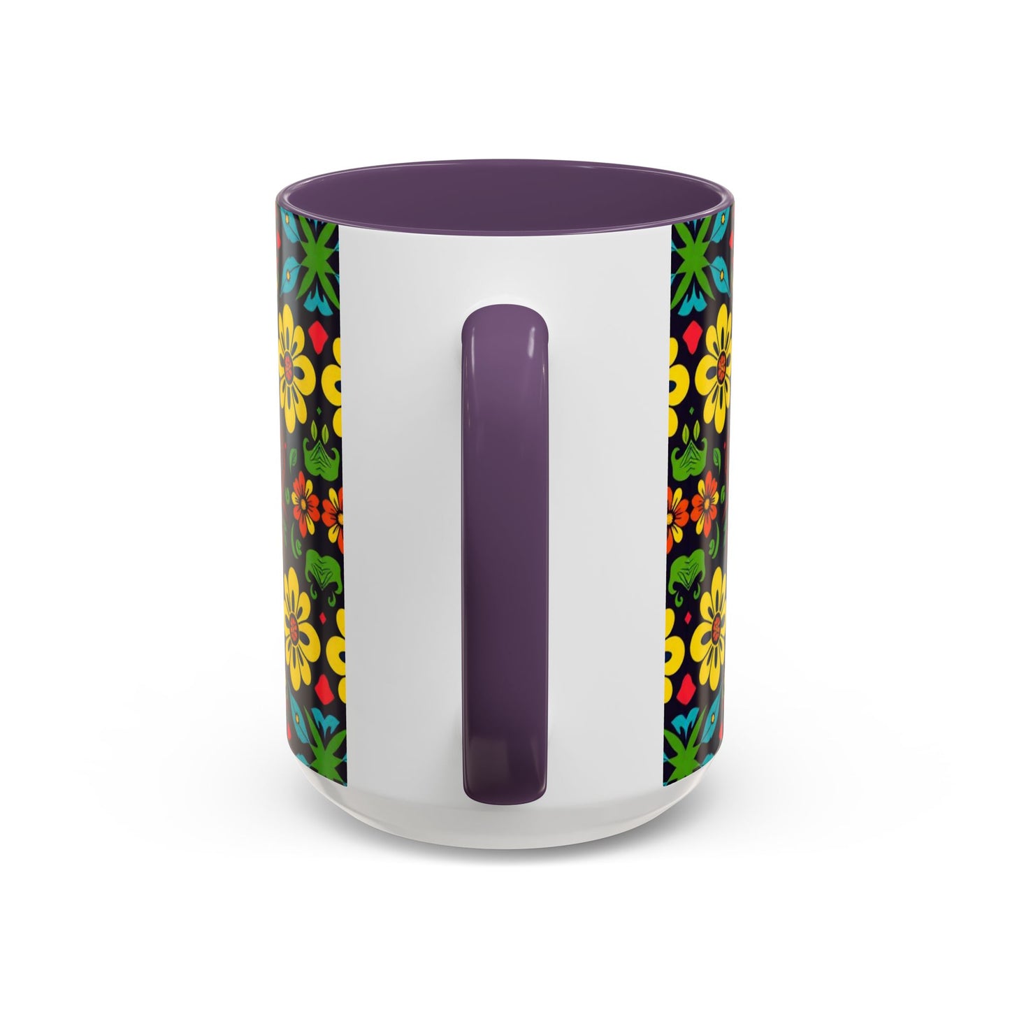 Accent Coffee Mug, Cancer, Zodiac v2, Flower Pattern, (11, 15oz)