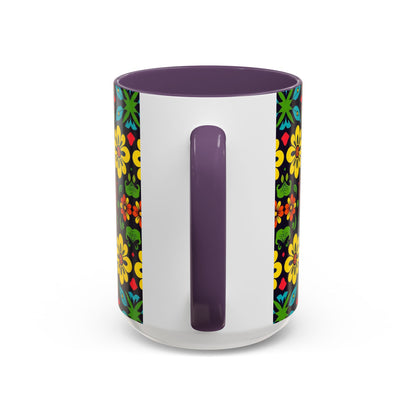 Accent Coffee Mug, Cancer, Zodiac v2, Flower Pattern, (11, 15oz)