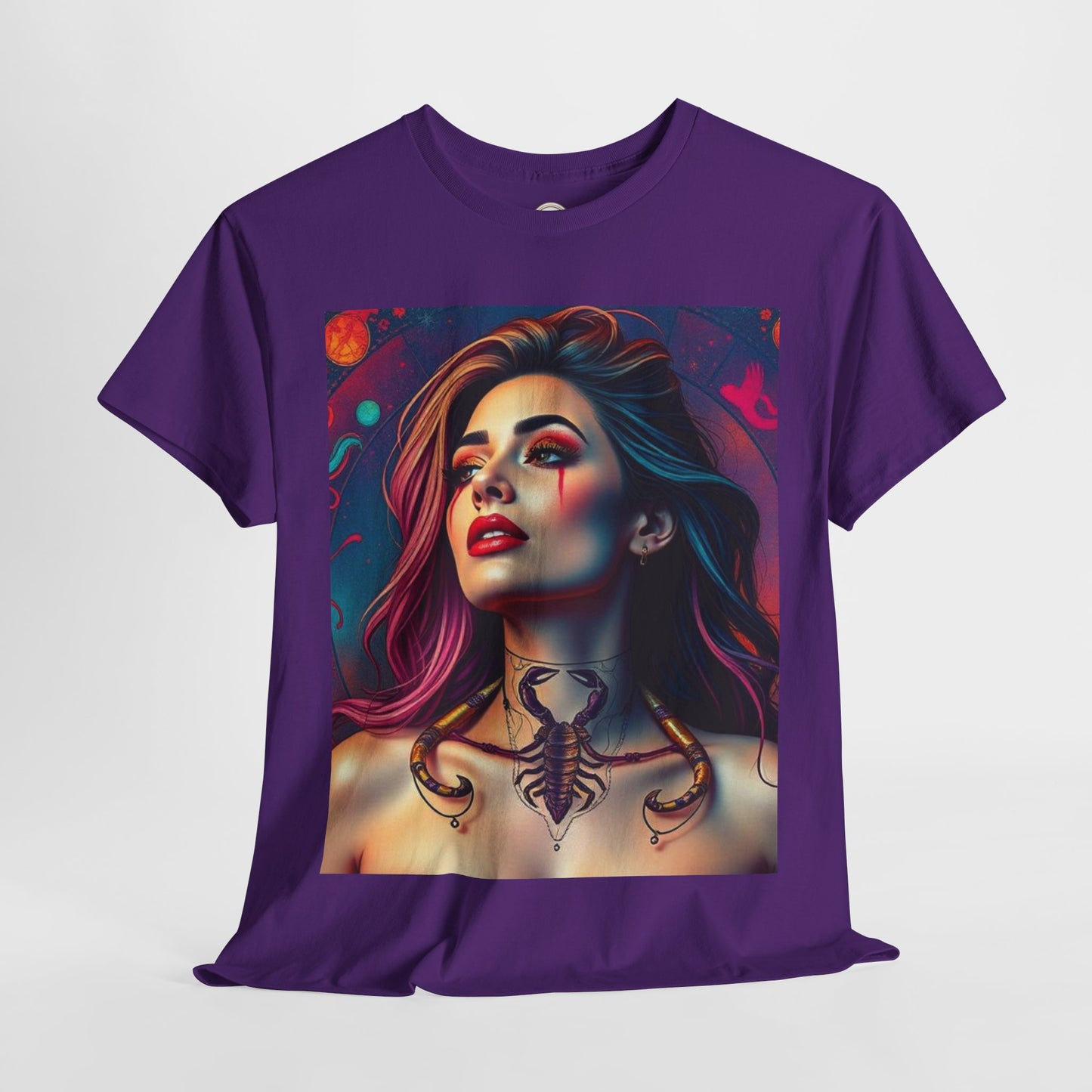 Unisex Heavy Cotton T-Shirt, Scorpio, Zodiac v1, Sexy Art