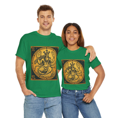 Unisex Heavy Cotton T-Shirt, Crab King, Cancer Zodiac Design
