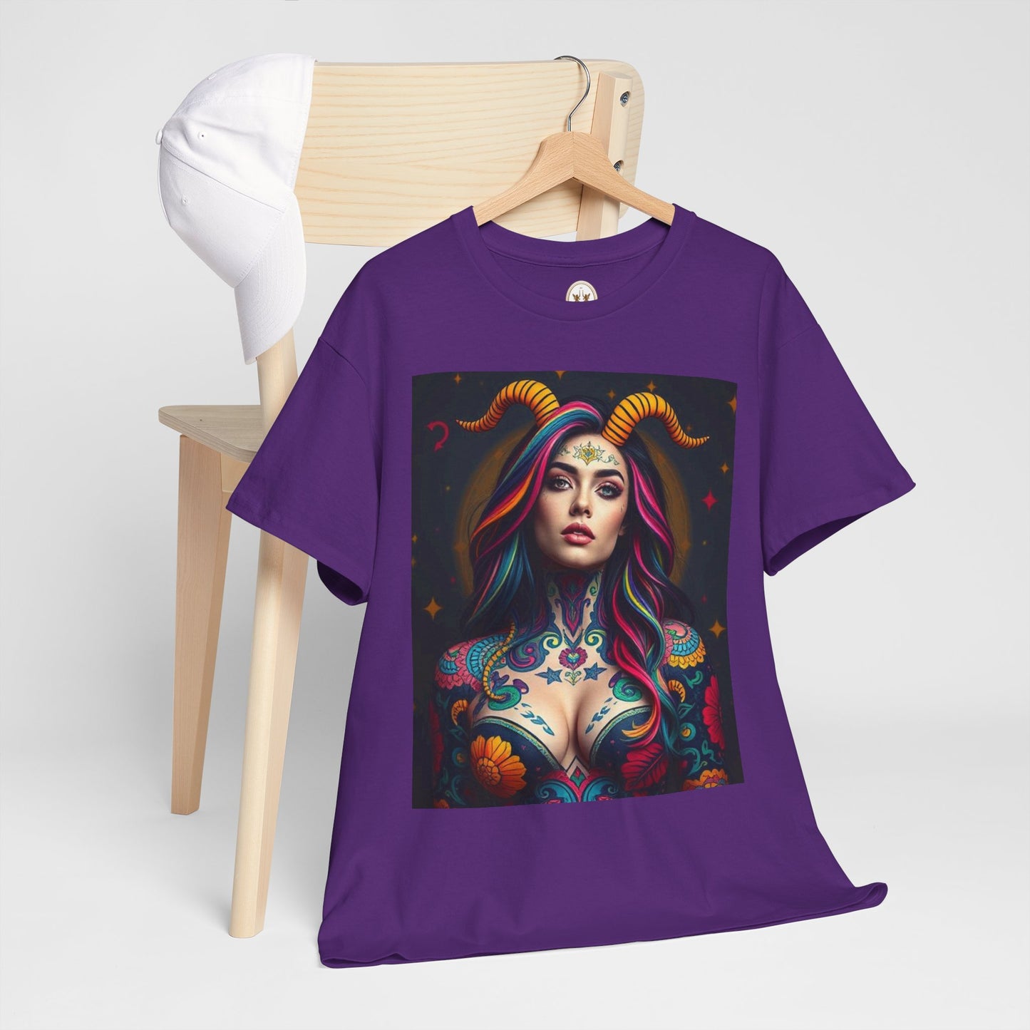 Unisex Heavy Cotton T-Shirt, Capricorn, Zodiac, Sexy Art