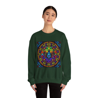 Unisex Heavy Blend™ Crewneck Sweatshirt, Glass 1, Scorpio Zodiac Design