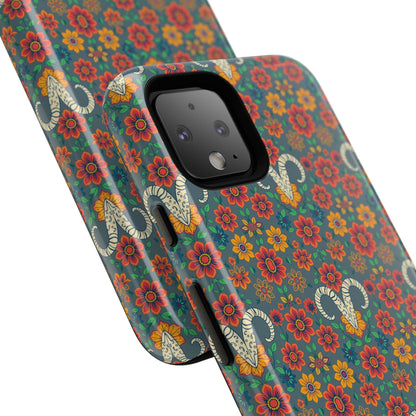 Tough Cases, Aries, Zodiac v3, Flower Pattern