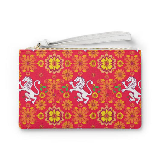 Clutch Bag, Leo, Zodiac, Flower Pattern