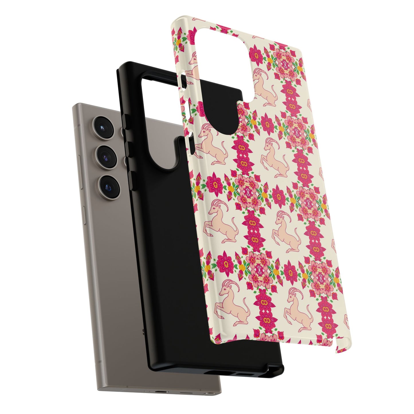 Tough Cases, Capricorn, Zodiac v3, Flower Pattern