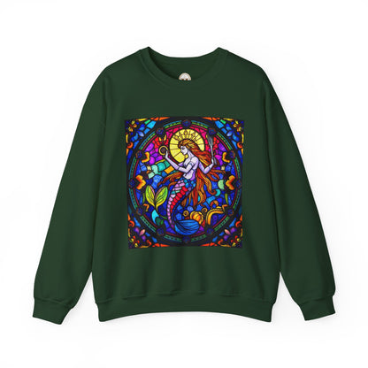 Unisex Heavy Blend™ Crewneck Sweatshirt, Glass 1, Aquarius Zodiac Design
