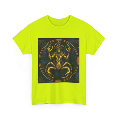 Unisex Heavy Cotton T-Shirt, Scorpion King 1v, Cancer Zodiac Design