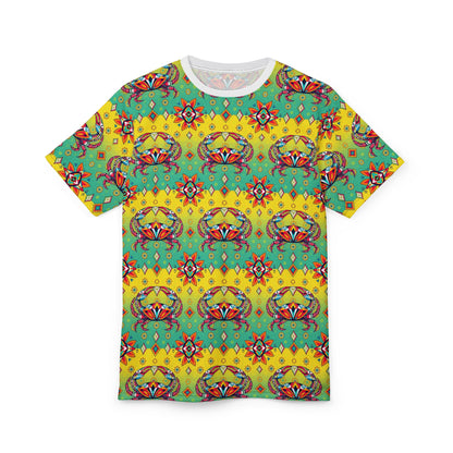 Unisex Cut & Sew T-Shirt, (AOP), Cancer, Zodiac v3, Jewels Pattern