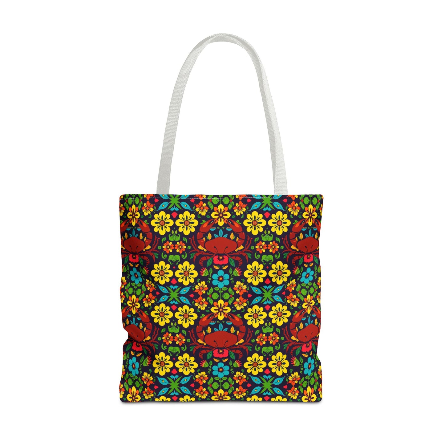 Tote Bag, (AOP), Cancer, Zodiac v4, Flower Pattern