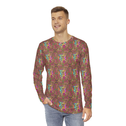 Men's Long Sleeve Shirt, (AOP), Gemini, Zodiac v3, Pattern