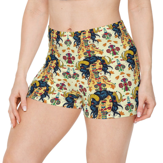 Women's Shorts, (AOP), Taurus, Zodiac v1, Sexy Pattern