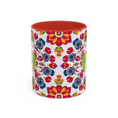 Accent Coffee Mug, Libra, Zodiac v1, Flower Pattern, (11, 15oz)