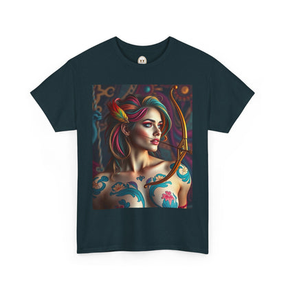 Unisex Heavy Cotton T-Shirt, Sagittarius, Zodiac v1, Sexy Art