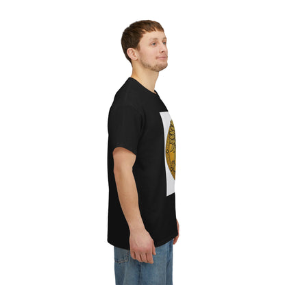 Unisex Heavy Cotton T-Shirt, Golden Angel Coin v1, Virgo Zodiac Design