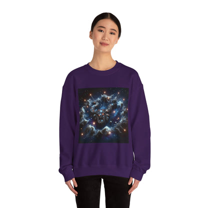 Unisex Heavy Blend™ Crewneck Sweatshirt, Space Bullhead, Taurus Zodiac Design