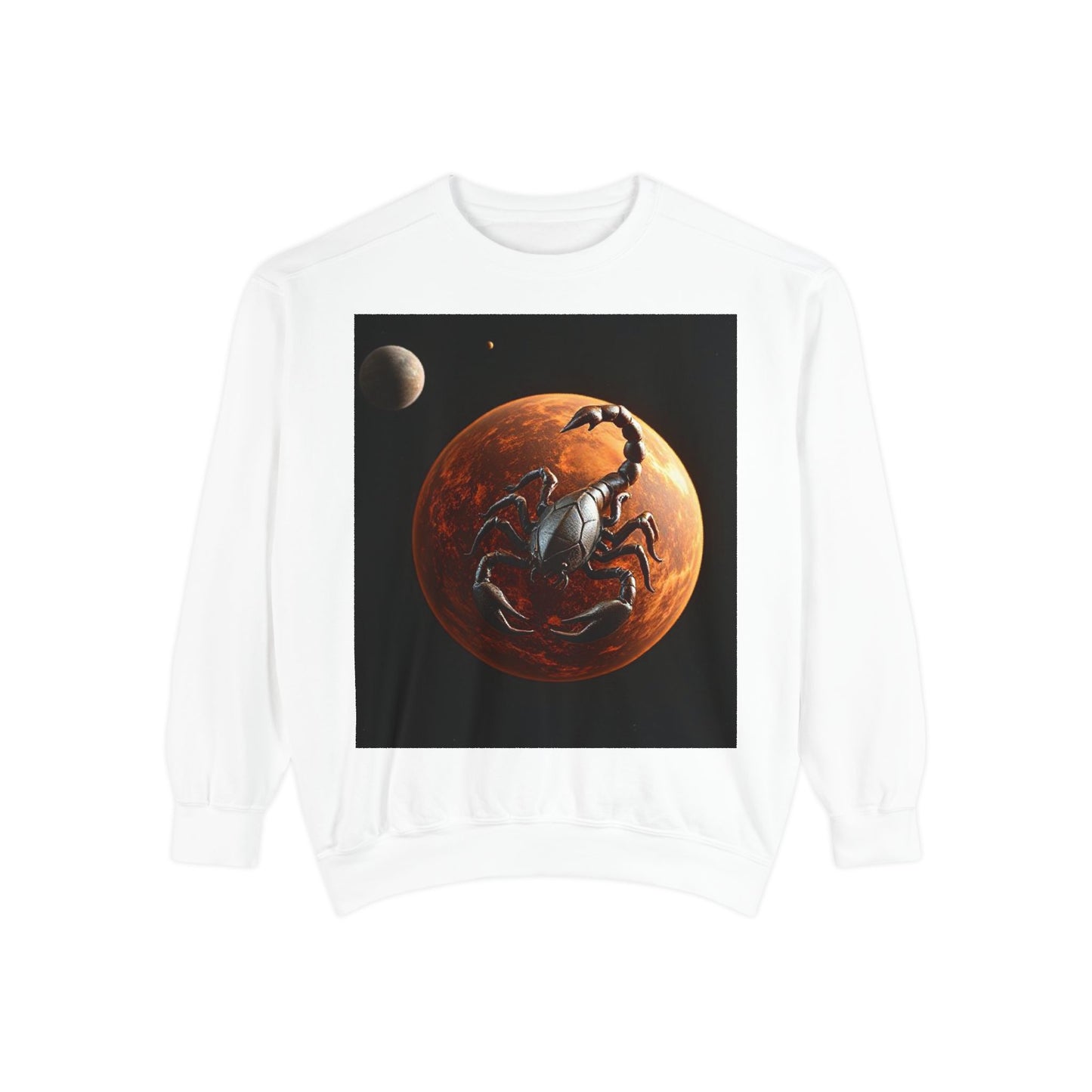 Garment-Dyed Sweatshirt, Unisex, Space Animal Design, Scorpio