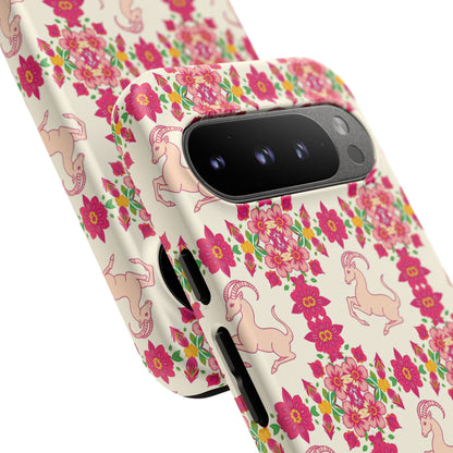 Tough Cases, Capricorn, Zodiac v3, Flower Pattern