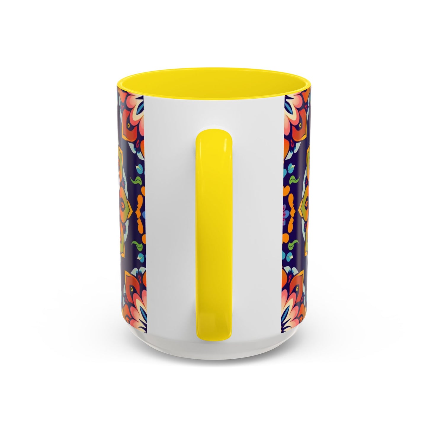 Accent Coffee Mug, Virgo, Zodiac v4. Flower Pattern, (11, 15oz)