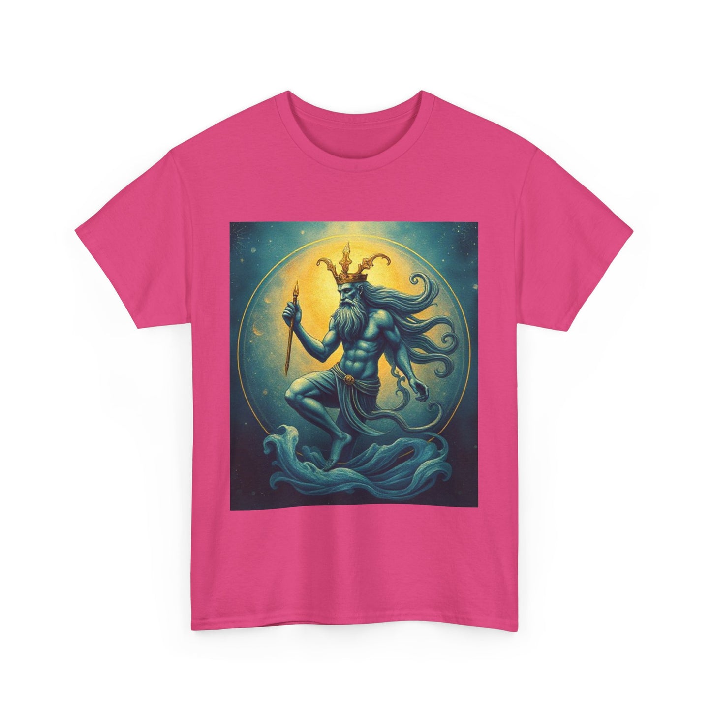 Unisex Heavy Cotton T-Shirt, Aquarius God 1, Zodiac Design
