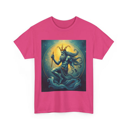 Unisex Heavy Cotton T-Shirt, Aquarius God 1, Zodiac Design