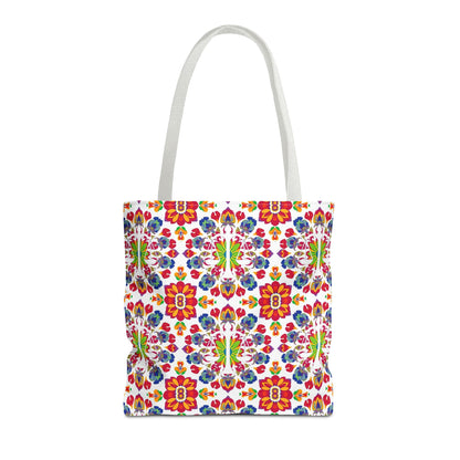 Tote Bag, (AOP), Libra, Zodiac v5, Flower Pattern